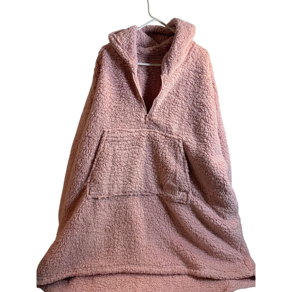 The Comfy Wearable Blanket Hoodie One Size Pink Sherpa Fleece Womens
